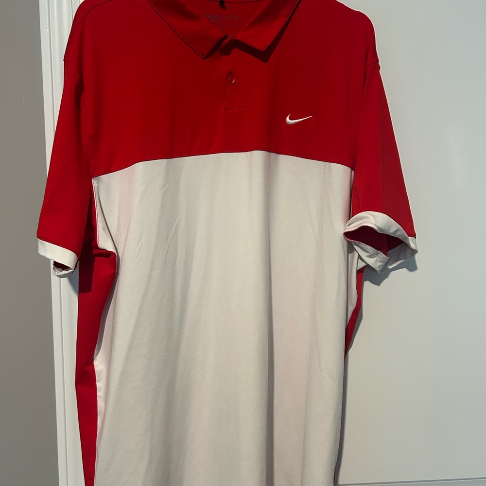 Nike Men's Polo Shirt in Red and White